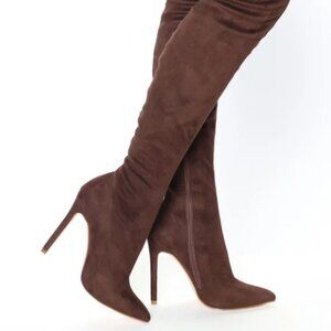 Fashion Nova Knee High Stiletto Heel Boots Size 9